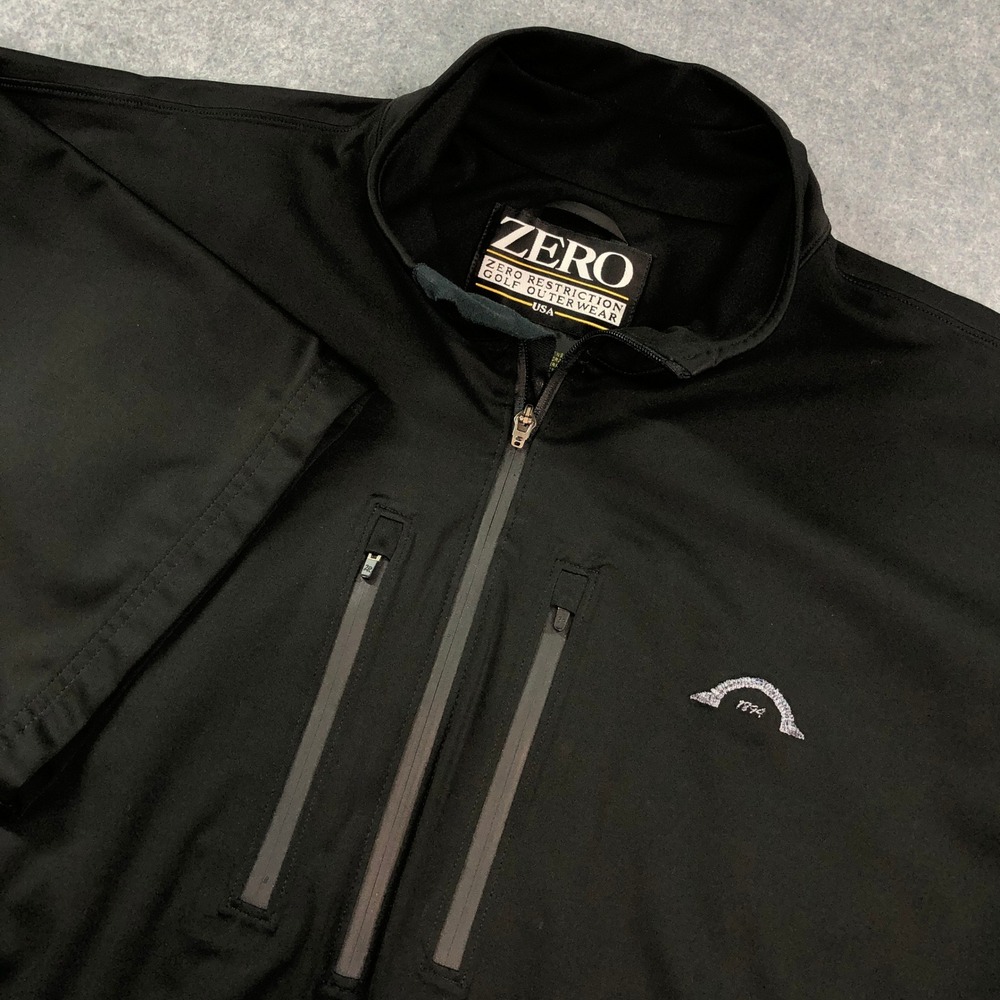 Zero Restriction Golf Windbreaker Mens XXL Black Pullover Half Sleeve Zip Pocket